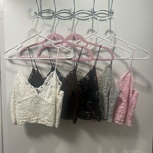 Bundle of 5 Express Allover Lace Cropped Camis size Medium